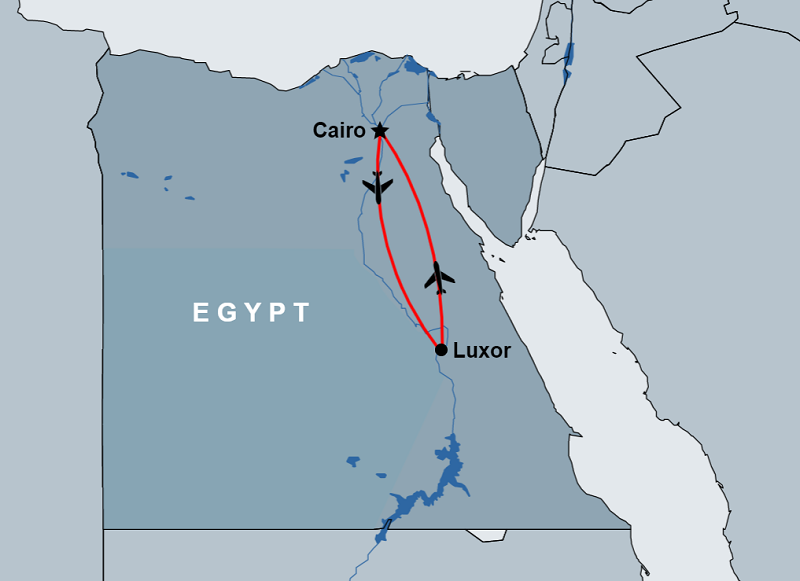 Day Trip to Luxor from Cairo by Air map Day Trip to Luxor from Cairo by Air map